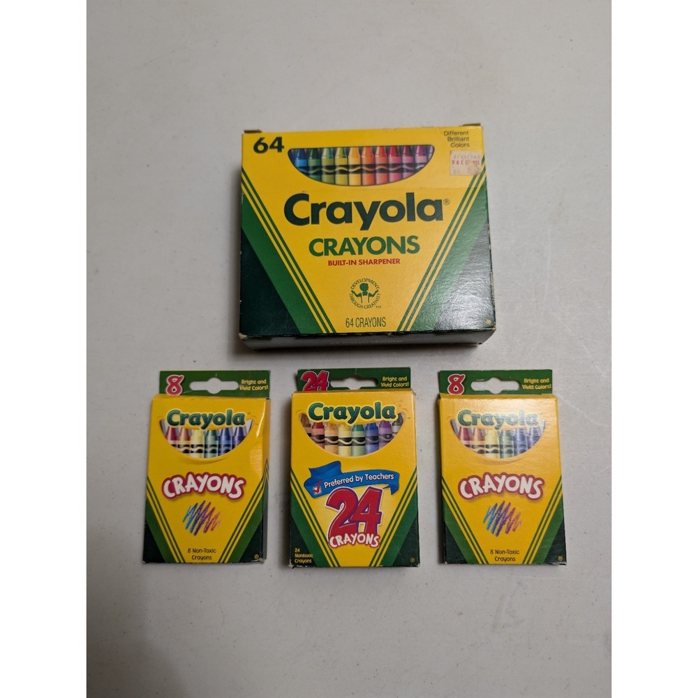 Vintage‎ 1988 Crayola Crayons 64 Built In Sharpener Binney Smith Rare Colors